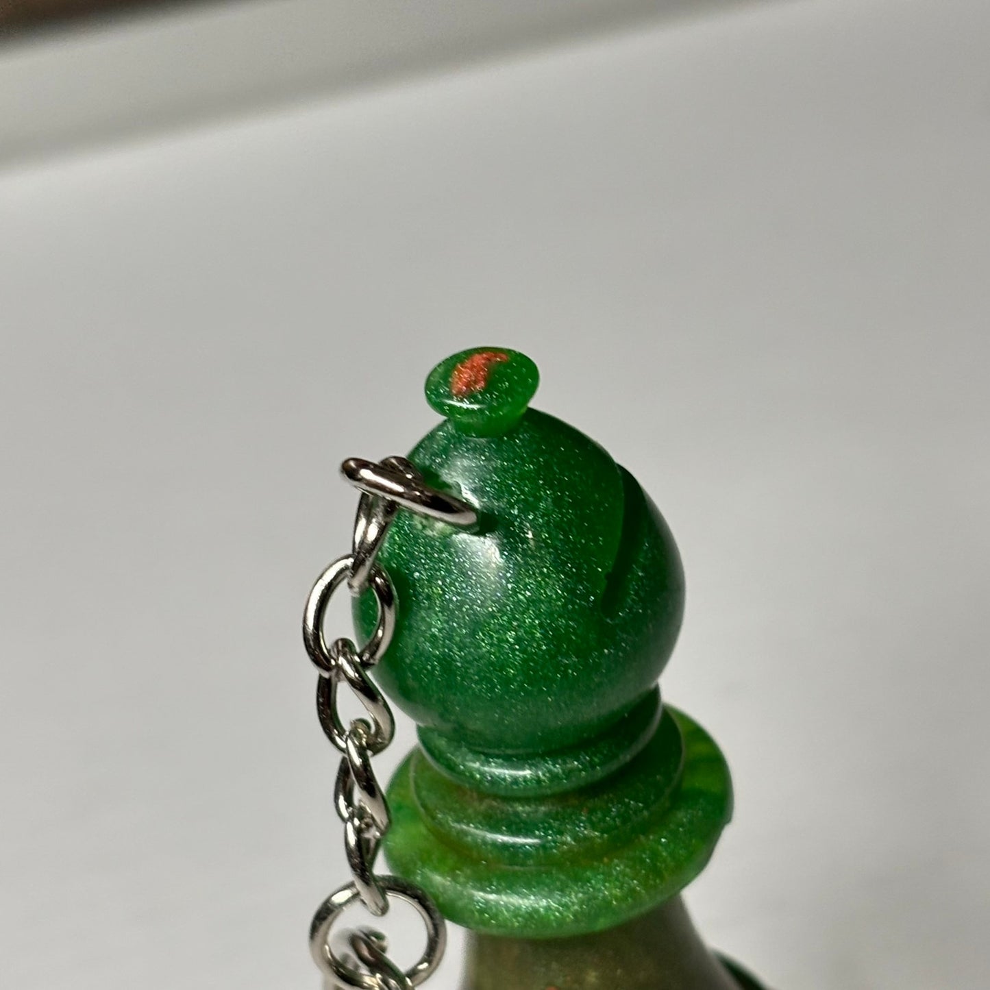 Prestigious Green Bishop - Handmade Resin Keychain - Large Edition