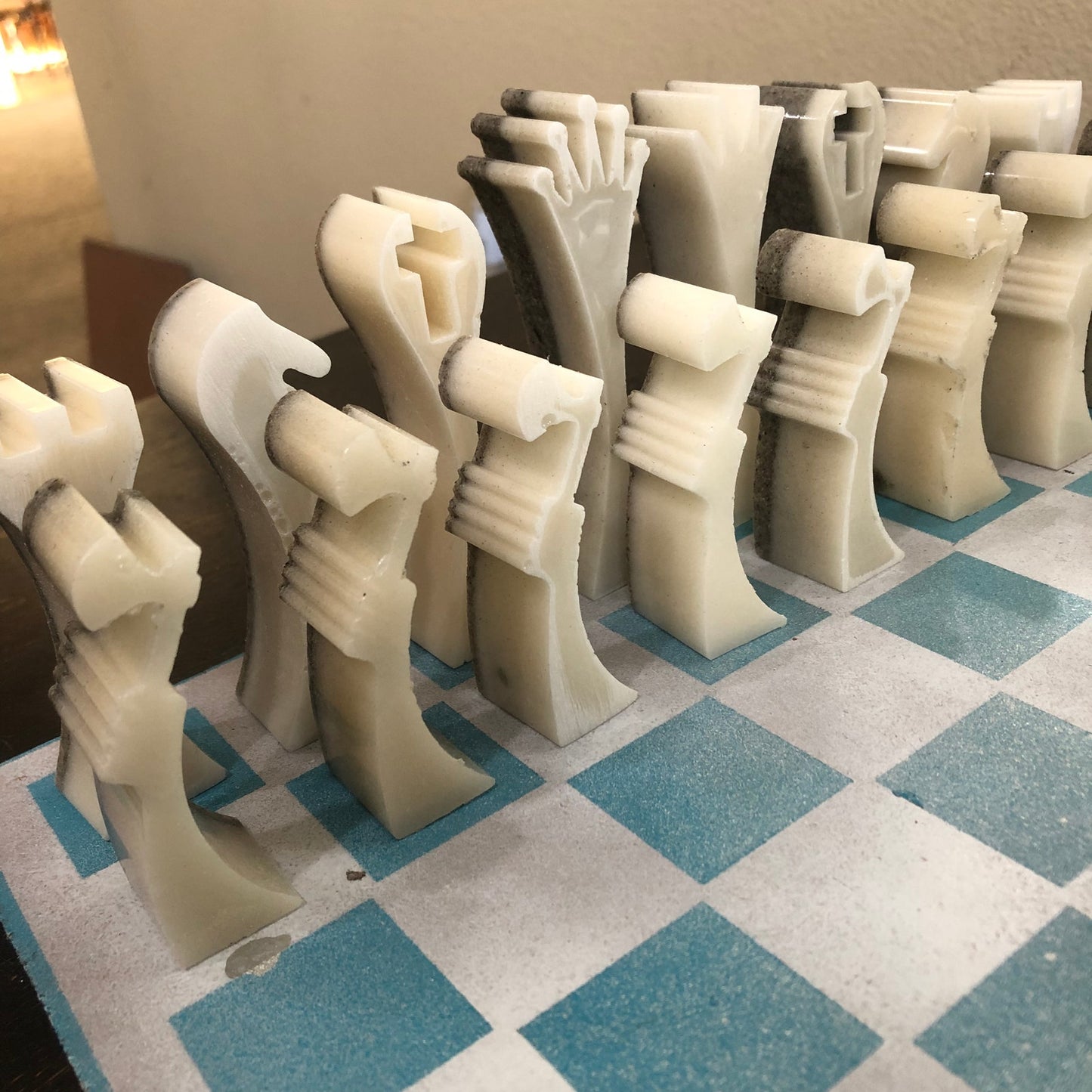 Royal Ice Blue - Painted Chess Set