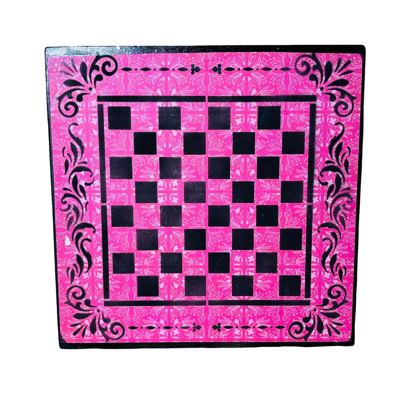 Pink & Black - Scrapbook Chess Board