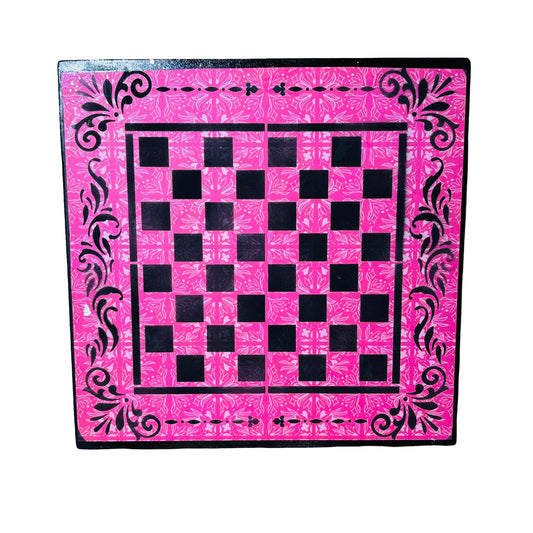 Pink & Black - Scrapbook Chess Board