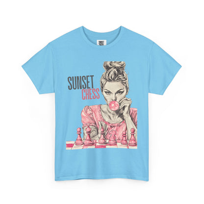 Sky Blue - Women Bubble Blowing - Unisex Heavy Cotton Tee