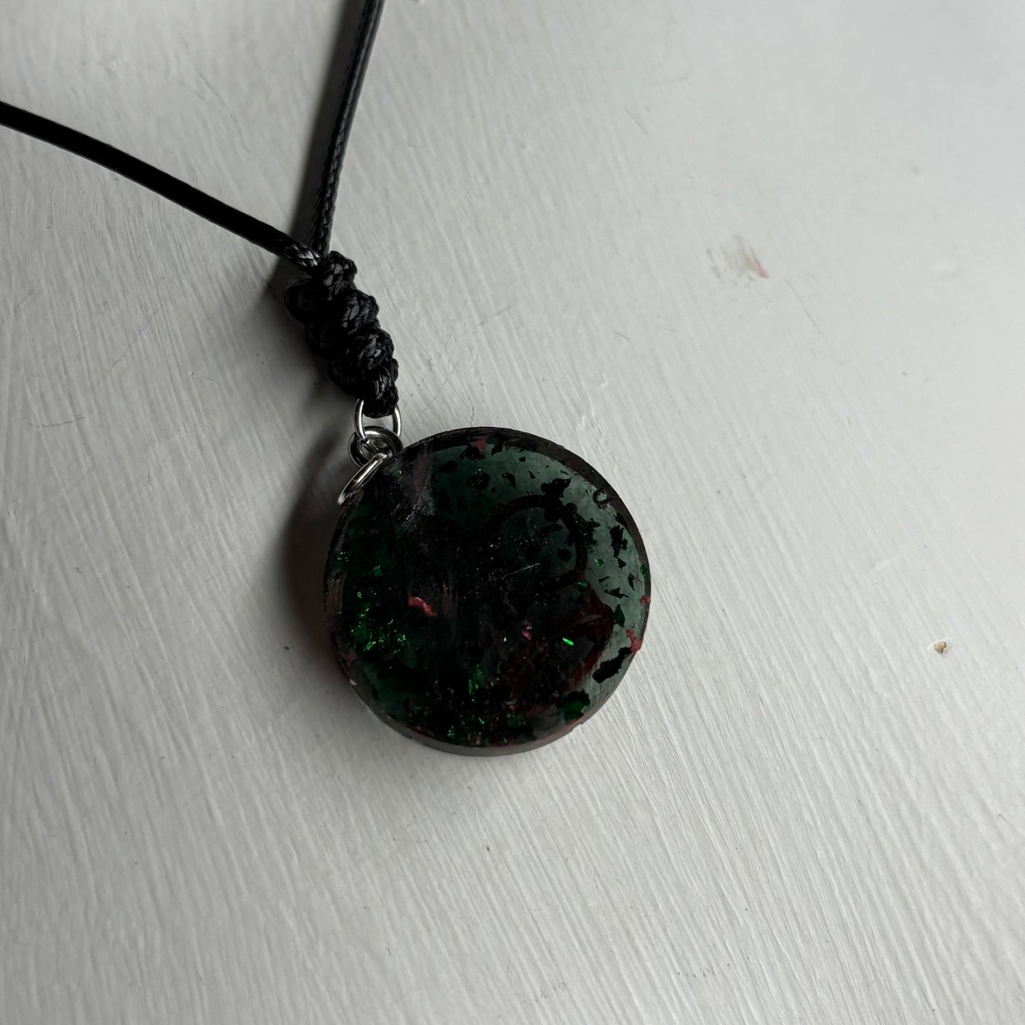 Forest Green King - Handmade Resin Chess Necklace