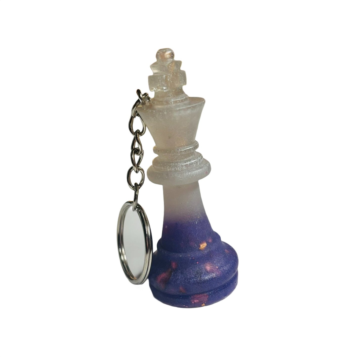 Purple White King - Handmade Resin Keychain