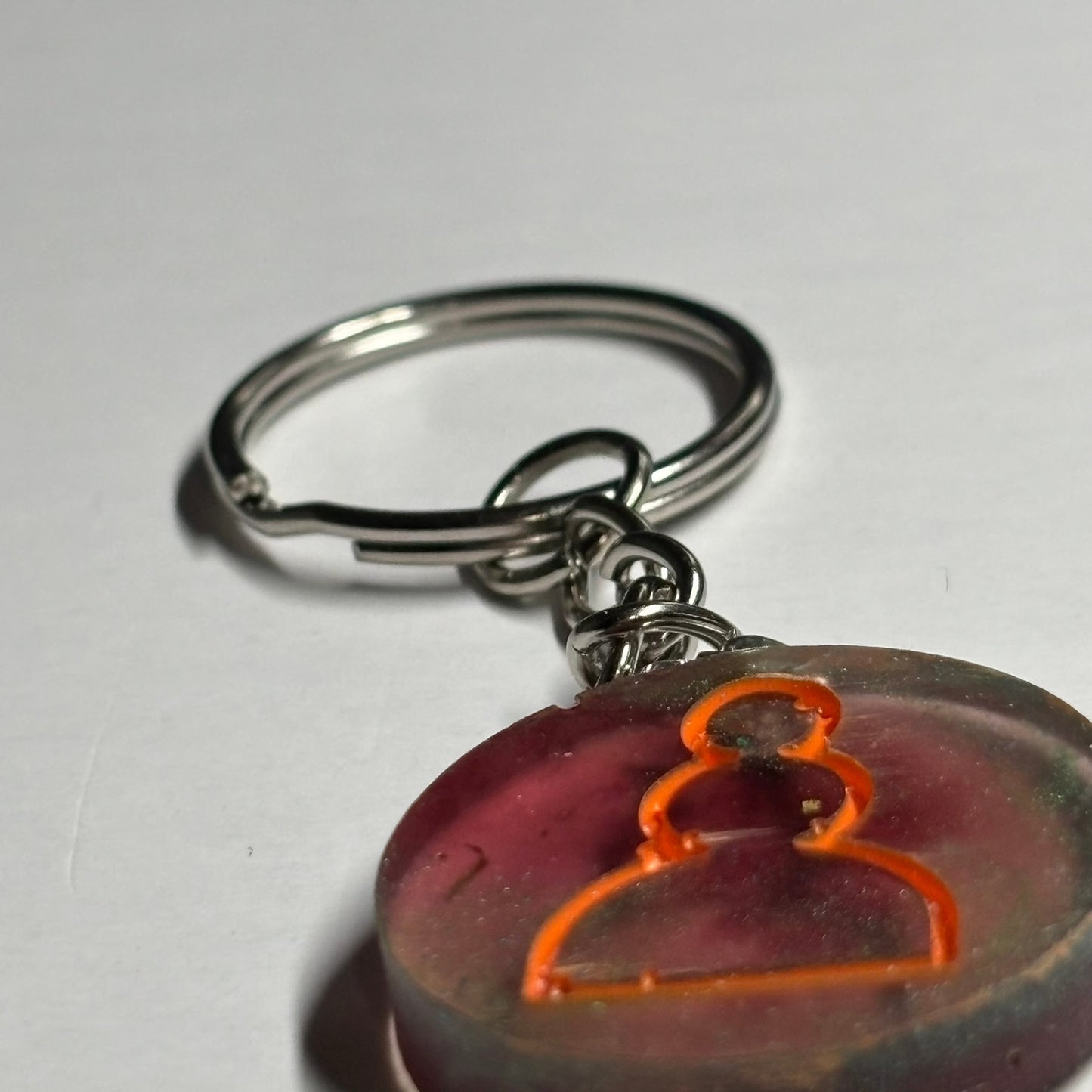Translucent Orange Handmade Resin Keychain - Flat Edition