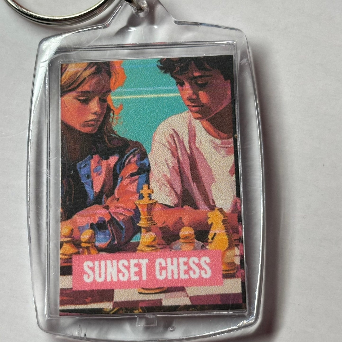 Bonding Time - Chess  Photo Keychain