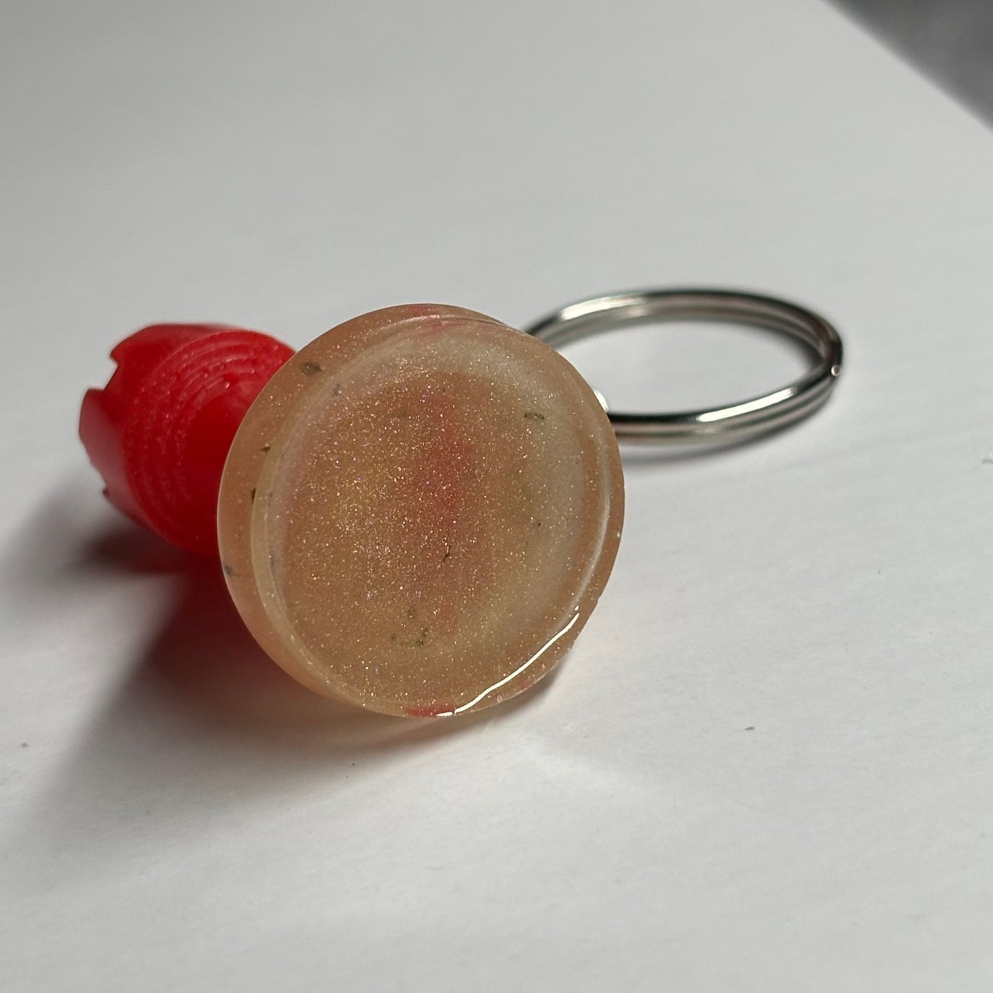 Red Cream Rook - Handmade Resin Keychain