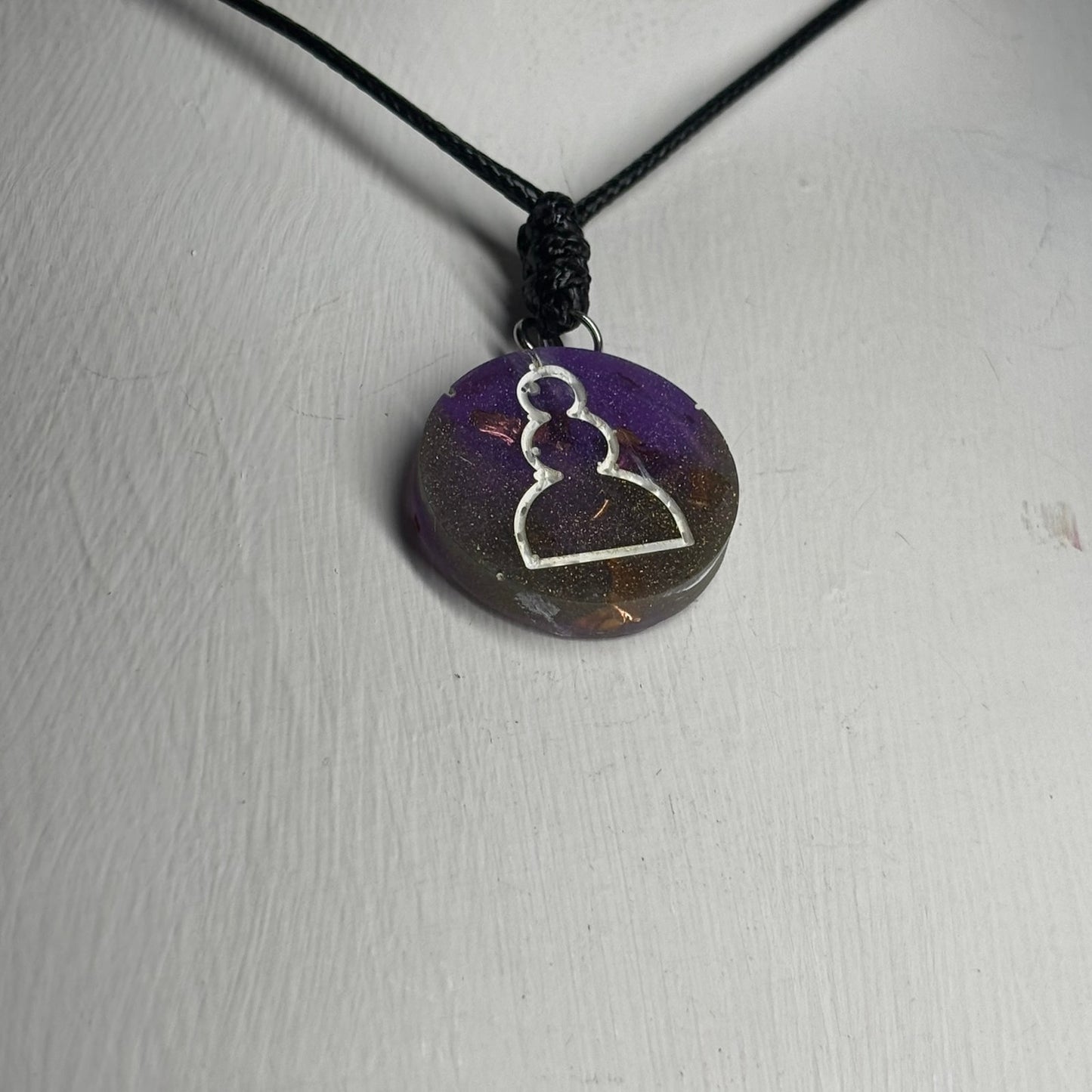 Purple Pawn - Handmade Resin Chess Necklace