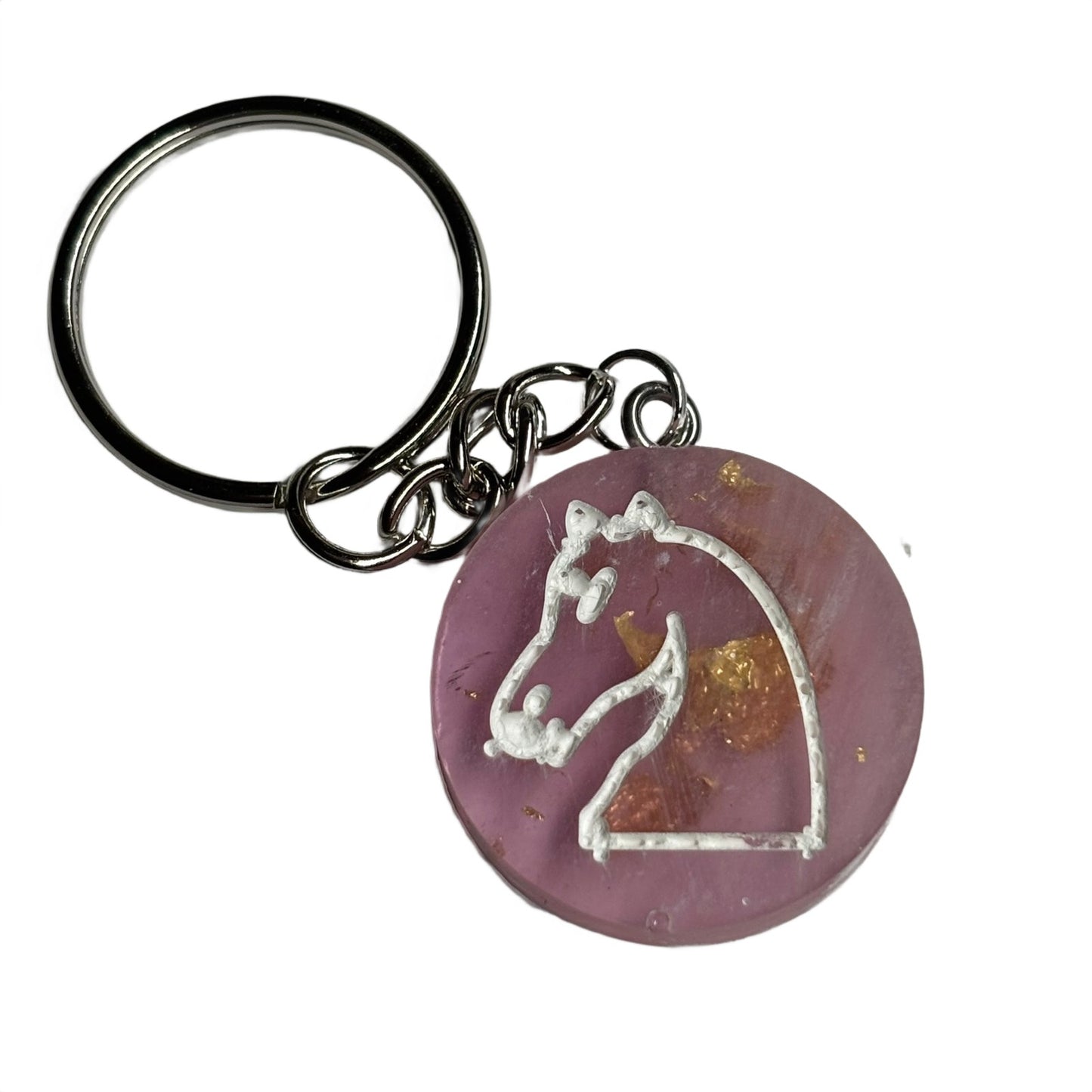 Pretty Pink Knight - Handmade Resin Keychain