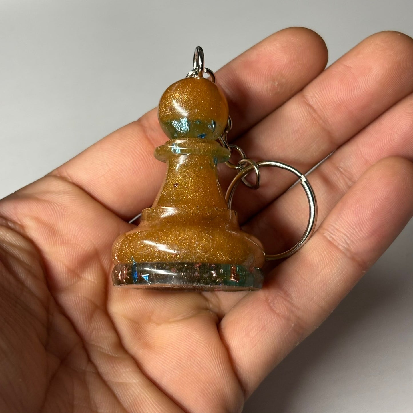 Ocean Beach Colored Pawn - Handmade Resin Keychain - Large Edition