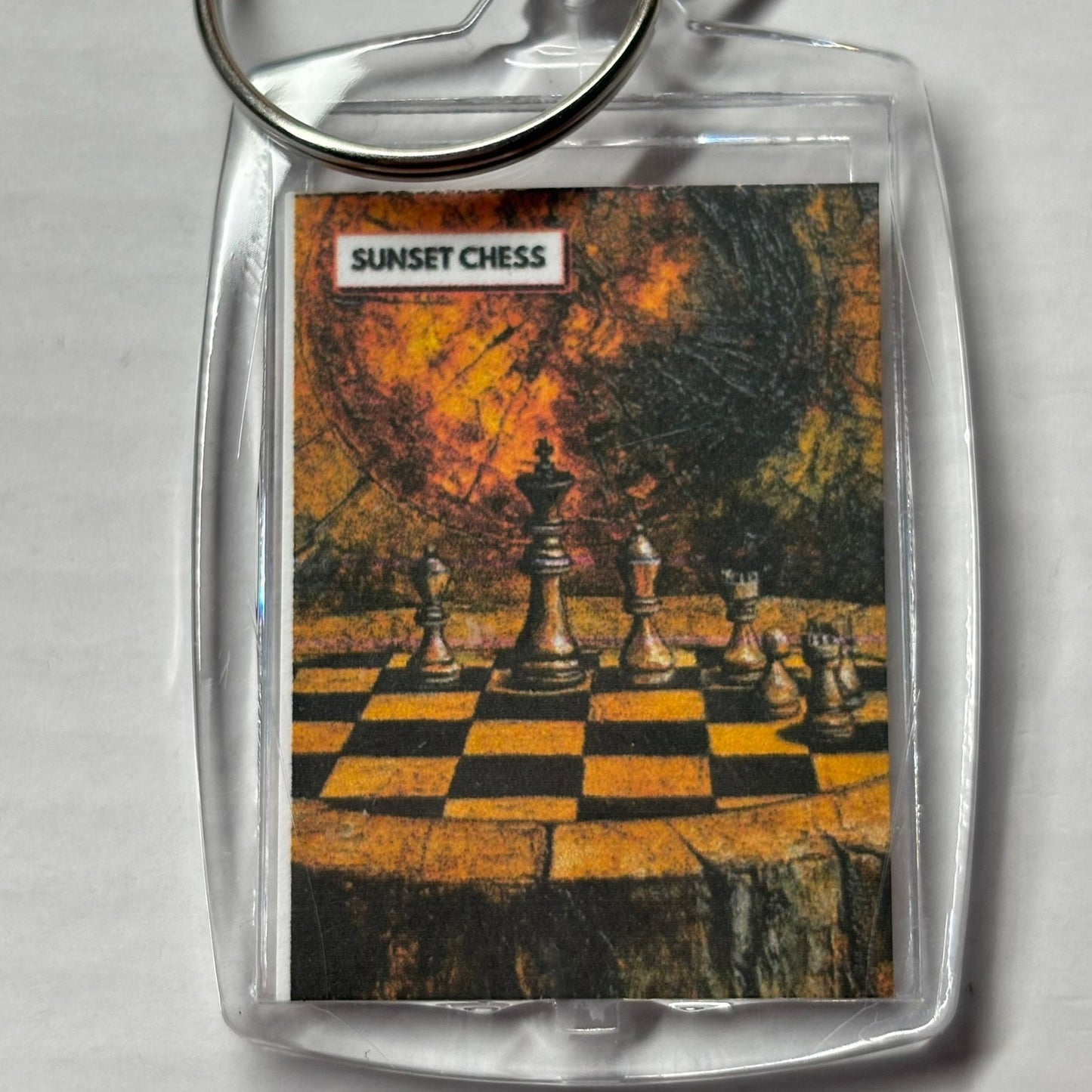 Natural wood - Chess  Photo Keychain