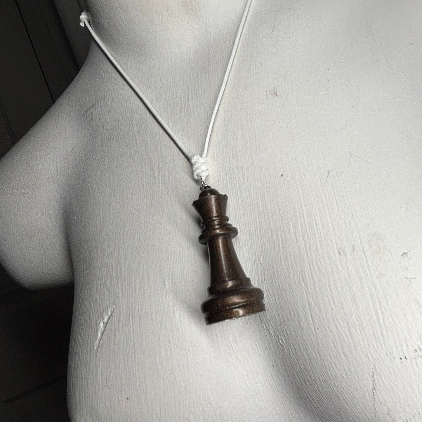 Rich Brown Queen - Handmade Resin Chess Necklace