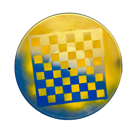 Yellow Royal Blue - Vinyl Chess Board
