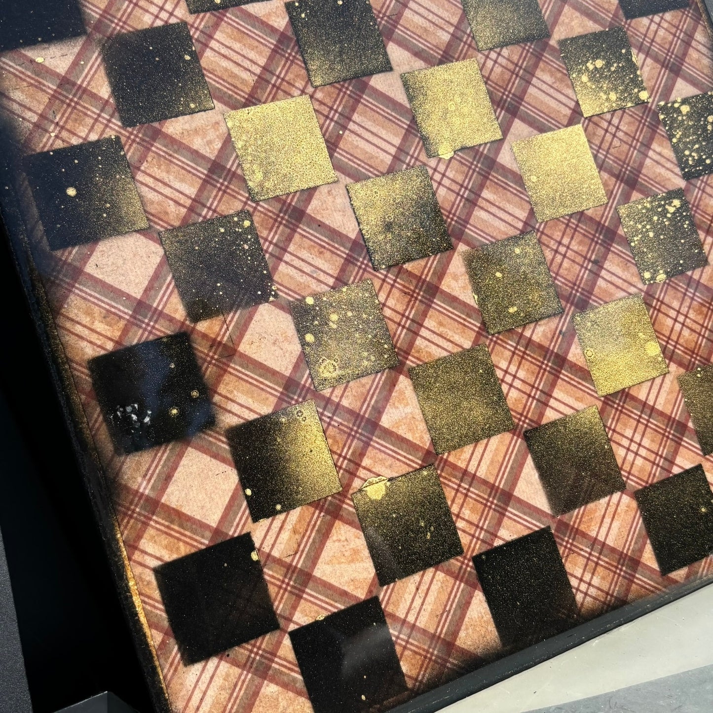 Vintage Golden Brown - Resin Coated Chess Board