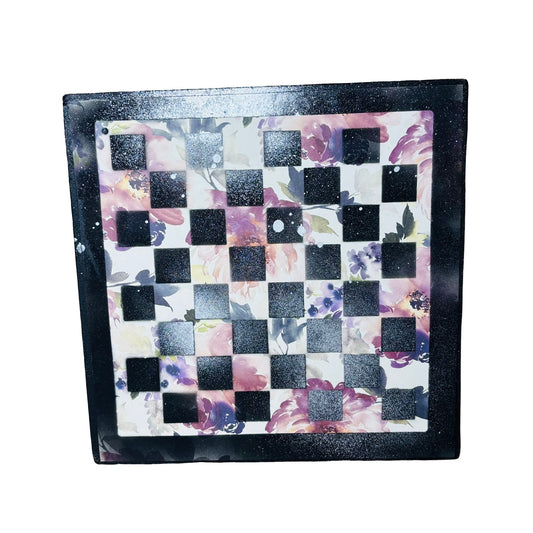 Chrome Mist Budding Flowers - Scrapbook Chess Board