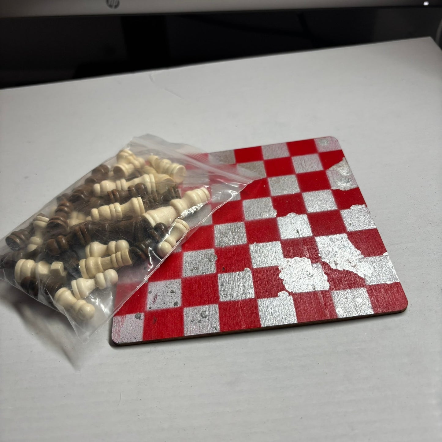 Chrome Red - Mini Chess Set