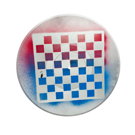 Red Blue Silver - Vinyl Chess Board