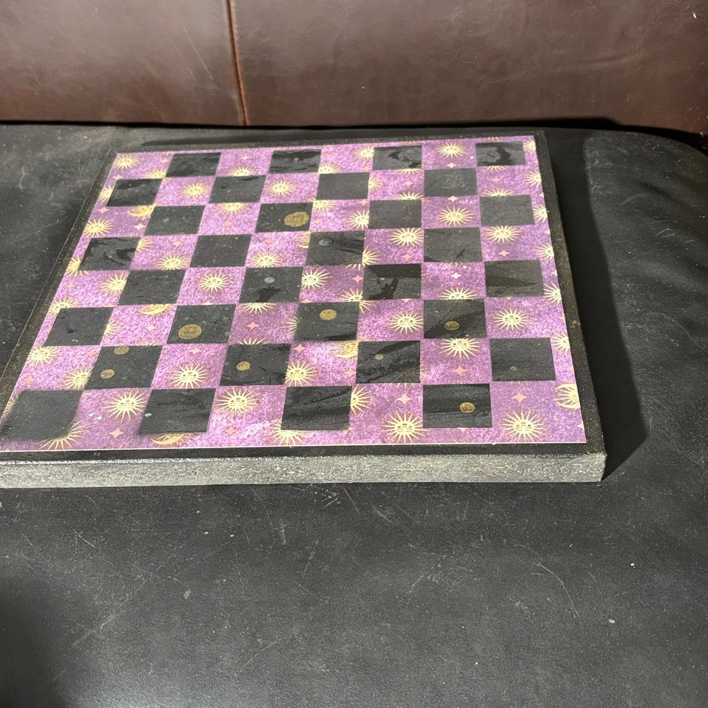 Happy Sun Purple - Scrapbook Chess Board