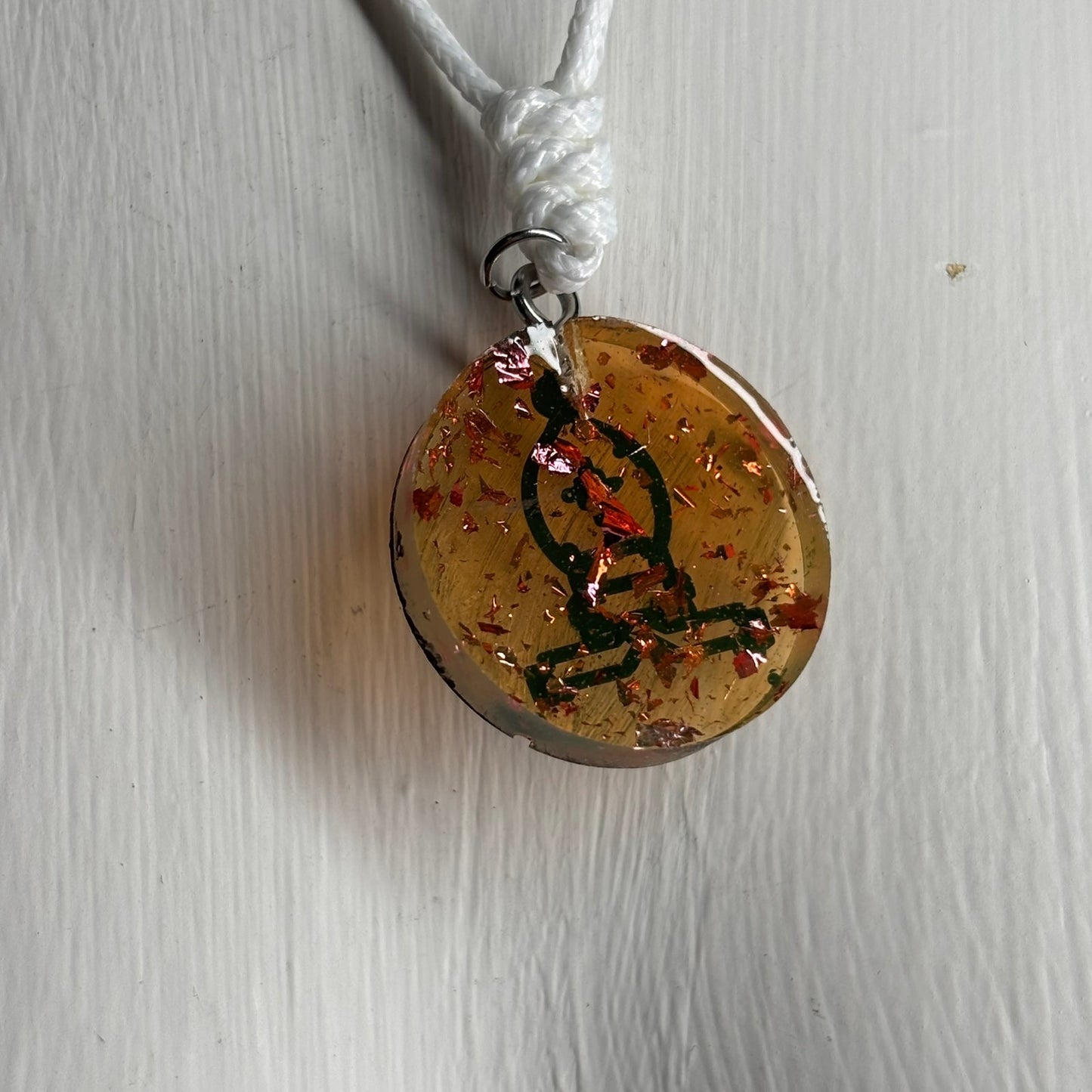 Medieval Yellow Bishop - Handmade Resin Chess Necklace