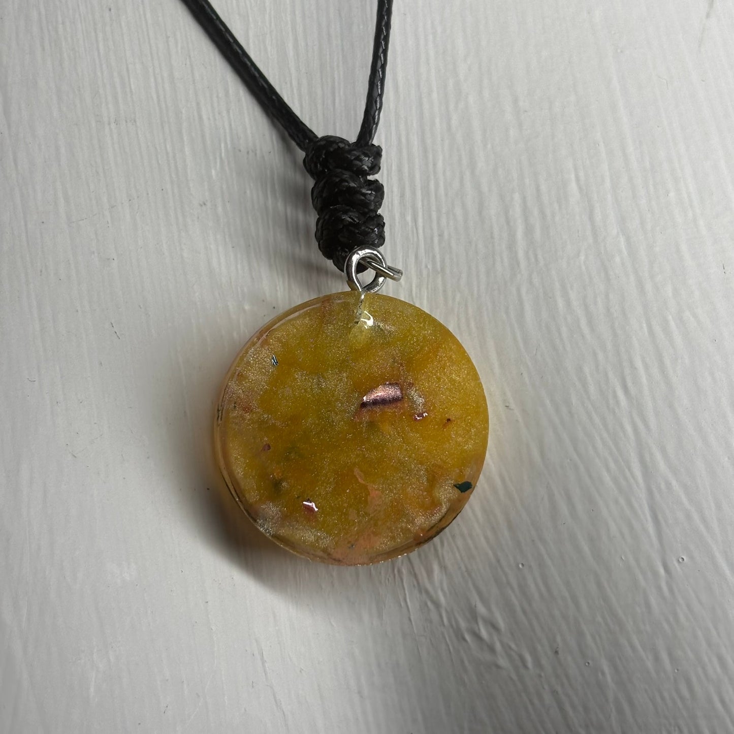 Crystal Yellow Pawn - Handmade Resin Chess Necklace