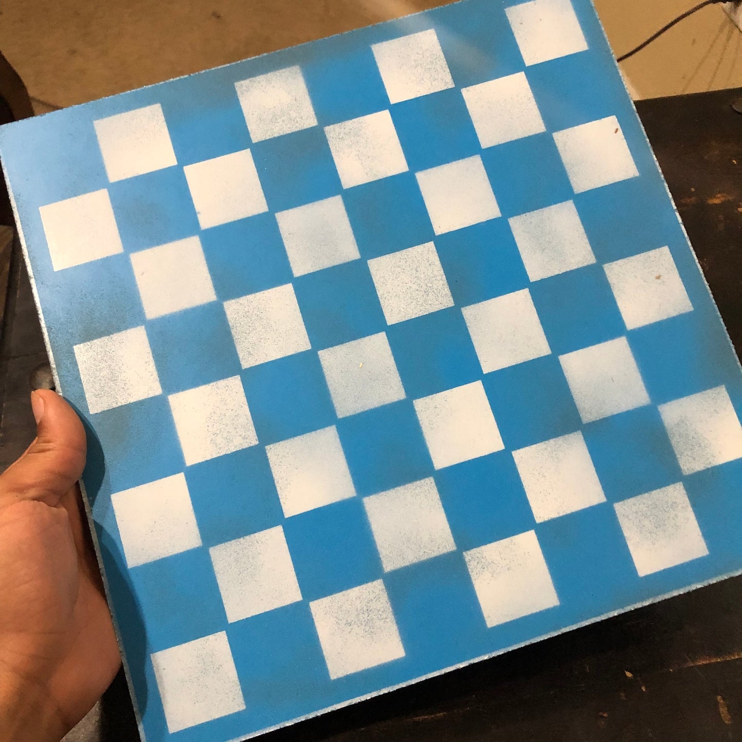 Purple/Blue & White - Painted Chess Set