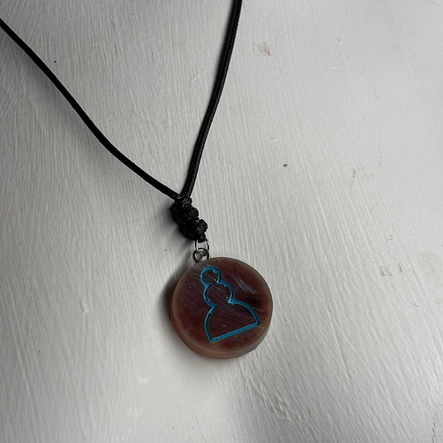 Dirty Brown Pawn - Handmade Resin Chess Necklace