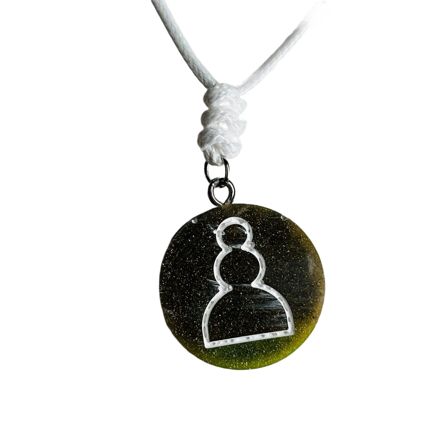 Dirty Green Pawn - Handmade Resin Chess Necklace