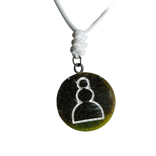 Dirty Green Pawn - Handmade Resin Chess Necklace