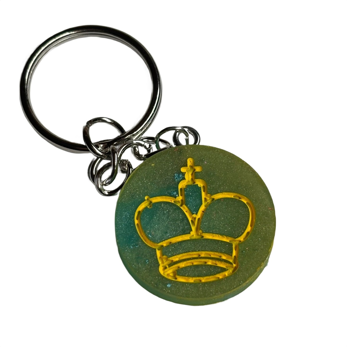 Mint Green Yellow King - Handmade Resin Keychain