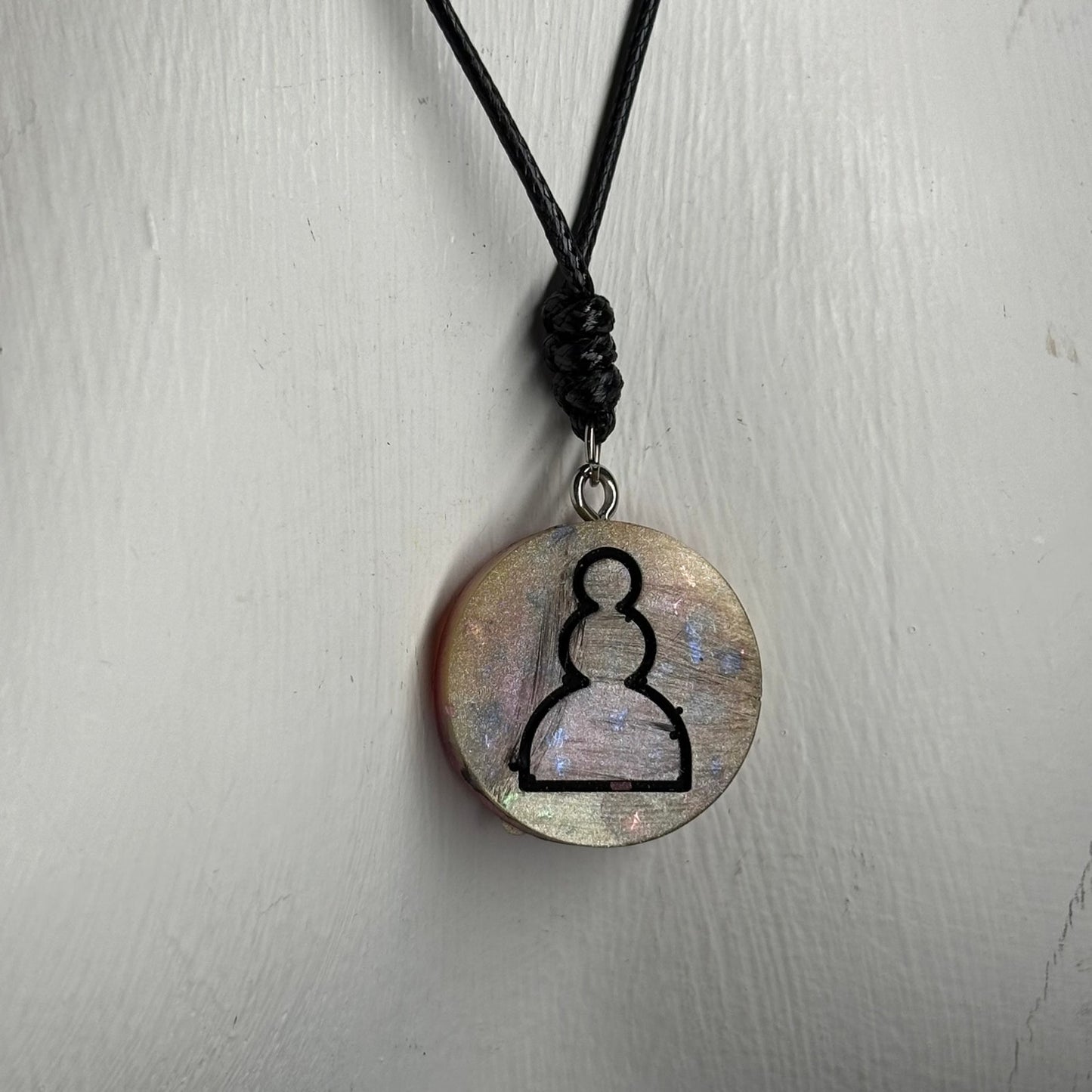 Crystal Pink Pawn - Handmade Resin Chess Necklace