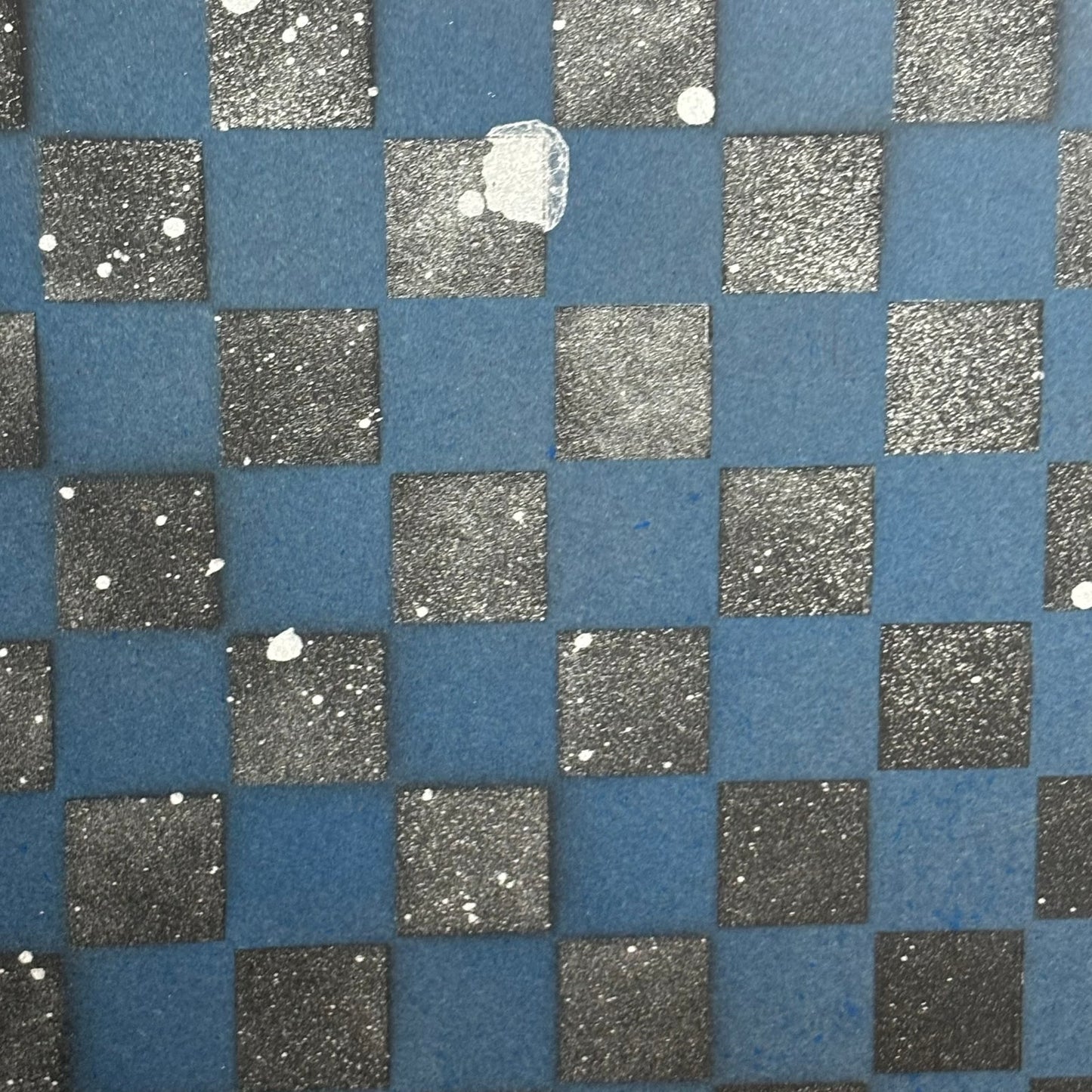 Navy Blue & Black - Painted Chess Board