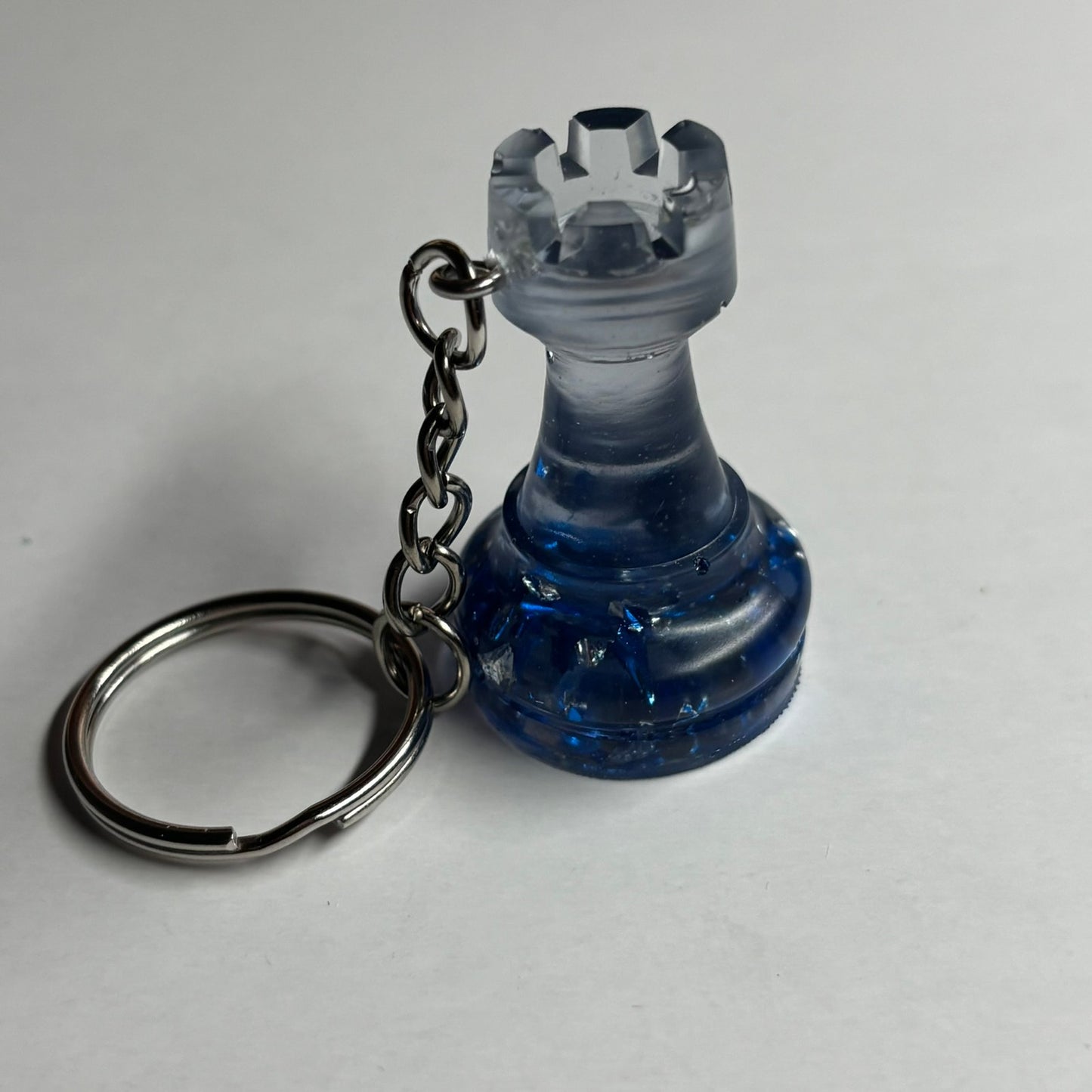 Blue Ice Rook - Handmade Resin Keychain