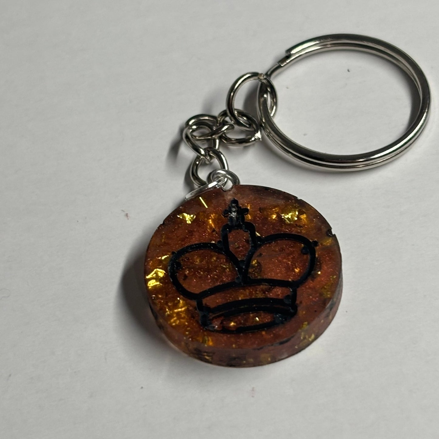 Dark Amber King - Handmade Resin Keychain