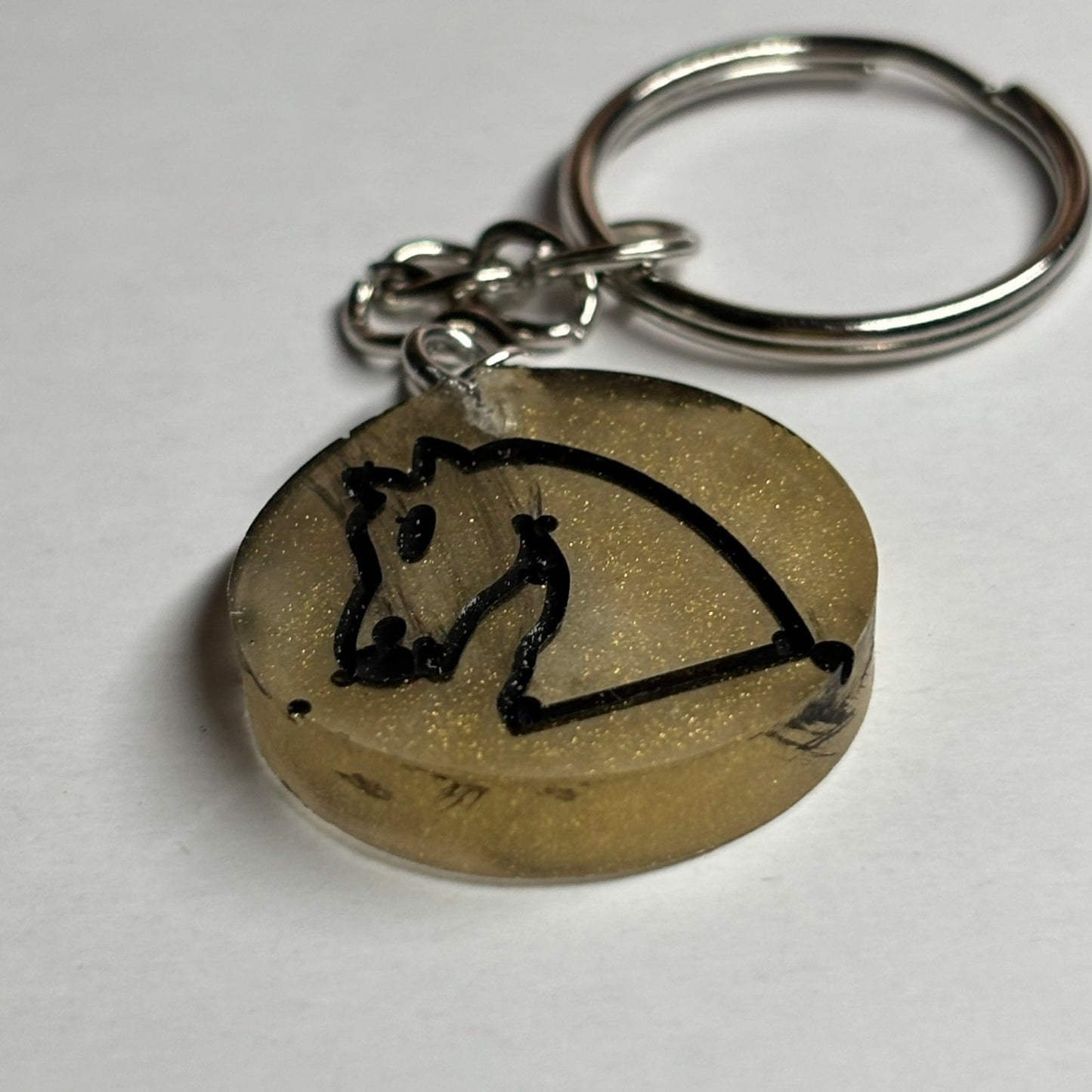 Champagne Yellow Knight - Handmade Resin Keychain