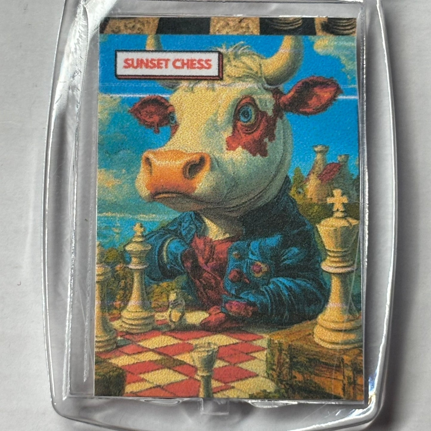 Baby Cow - Chess  Photo Keychain