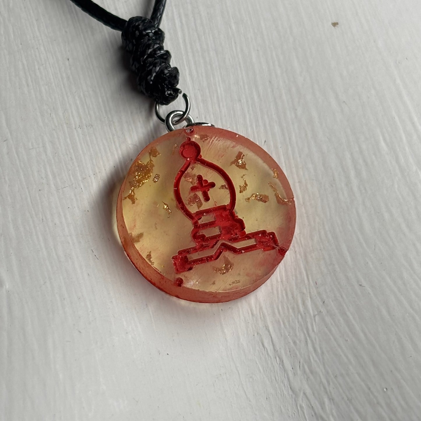 Yellow Bishop - Handmade Resin Chess Necklace