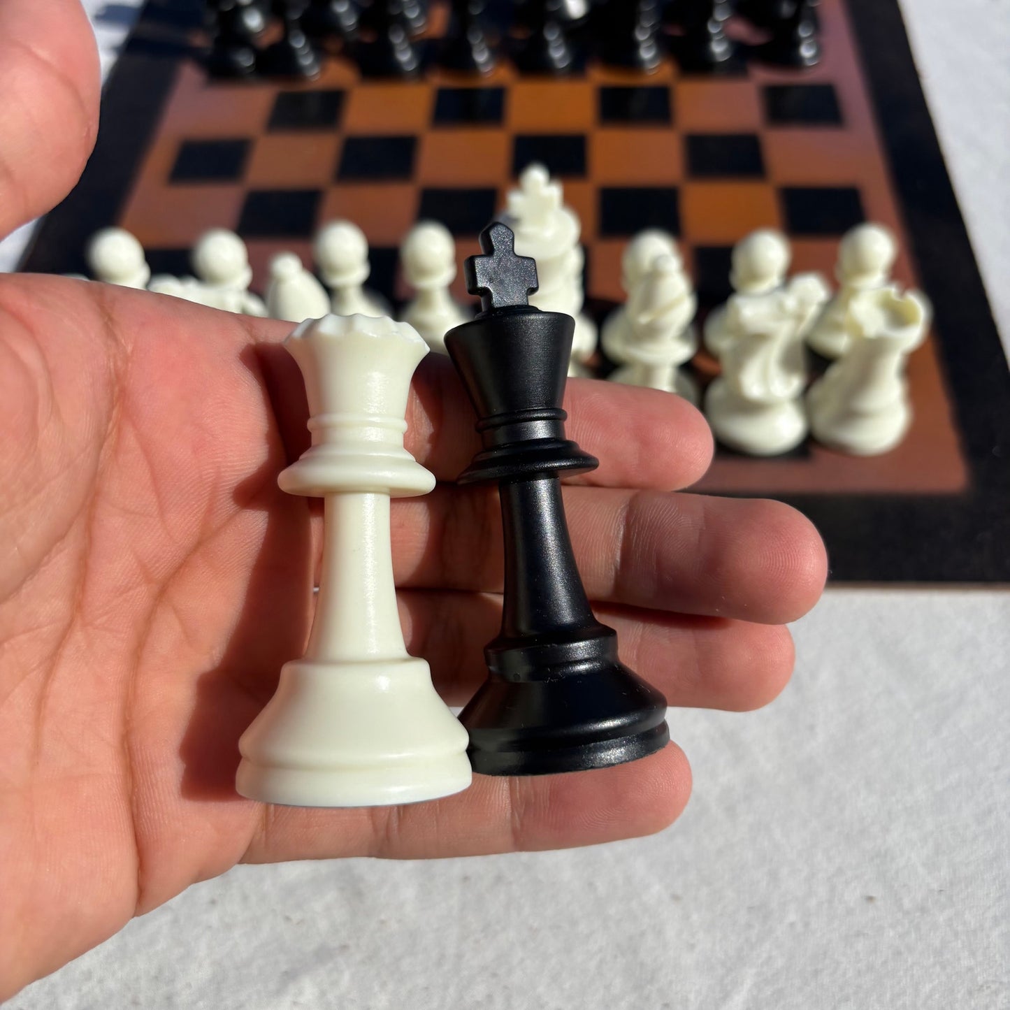 Orange & Black - Painted Chess Set