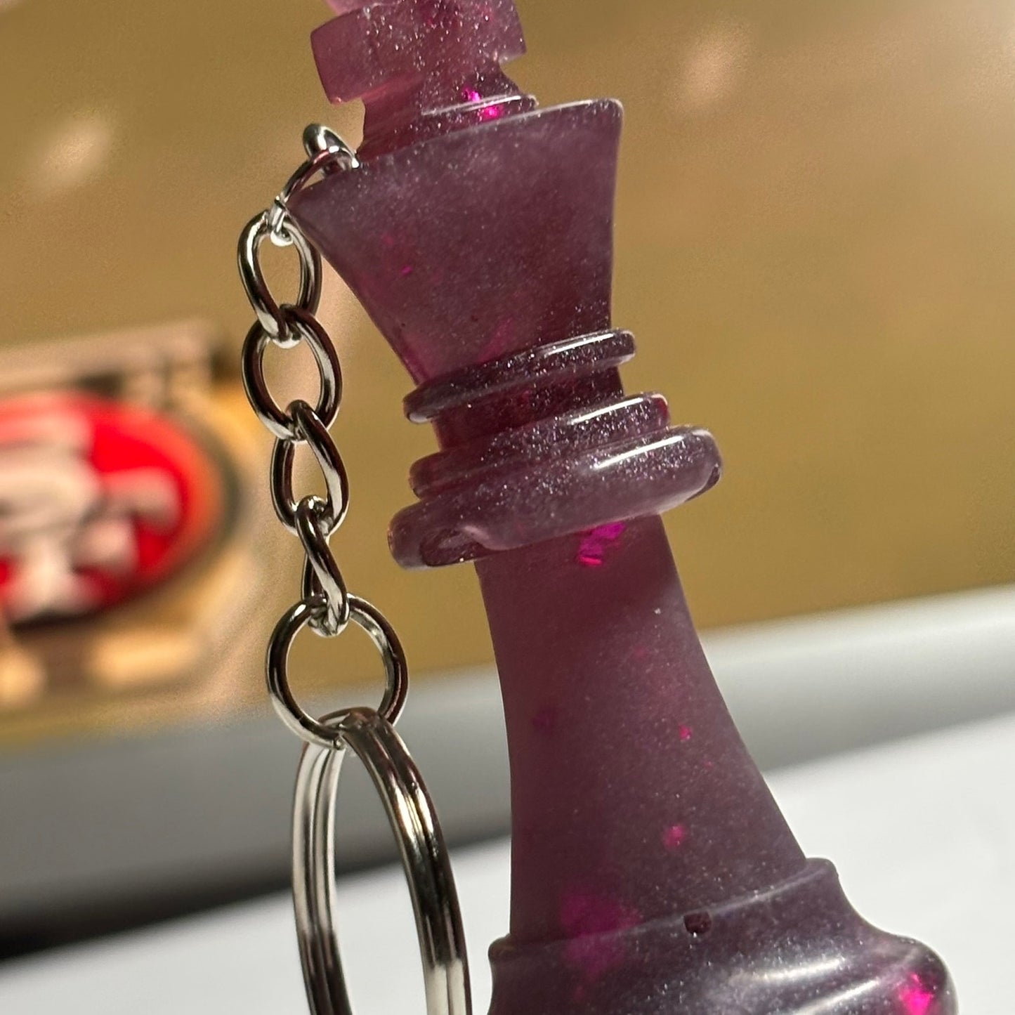 Purple Specked King - Handmade Resin Keychain