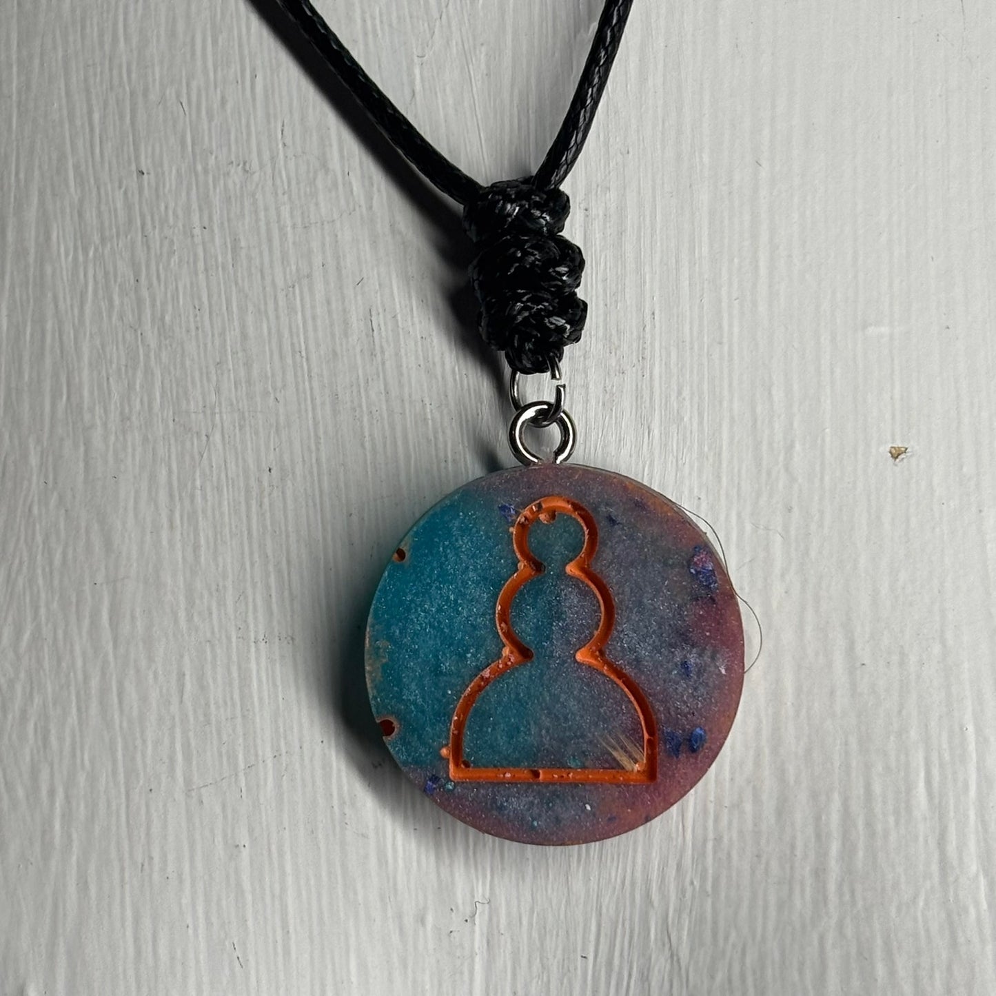 Cosmic Pawn - Handmade Resin Chess Necklace