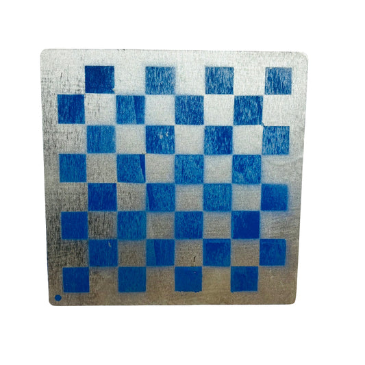 Chrome Blue - Painted Thin Wooden Chess Board