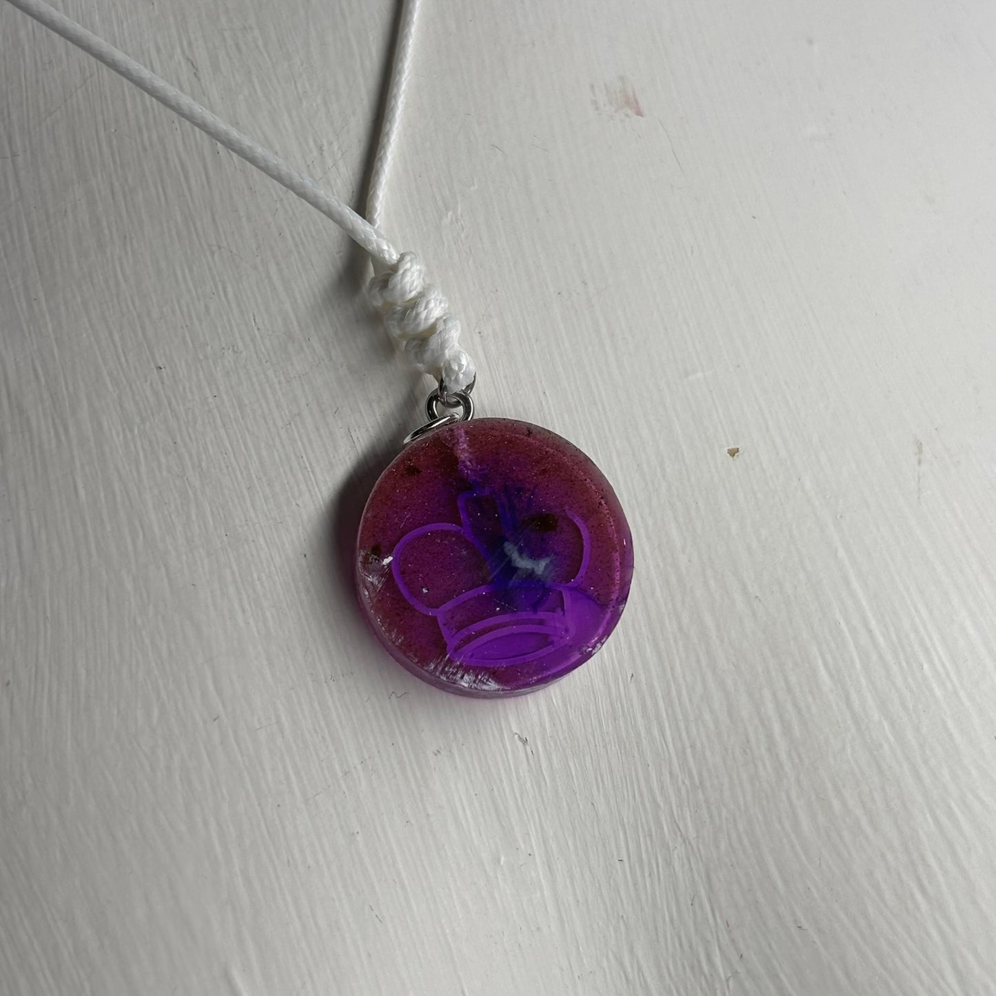 Purple King - Handmade Resin Chess Necklace