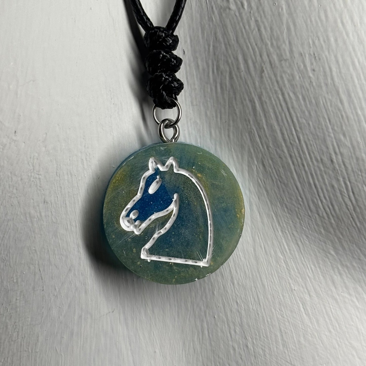 Swampy Knight - Handmade Resin Chess Necklace