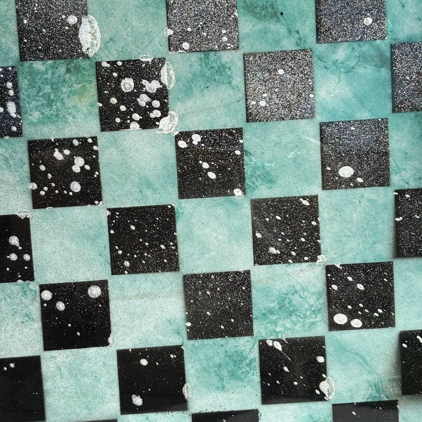 Rock Green - Resin Coated Chess Board