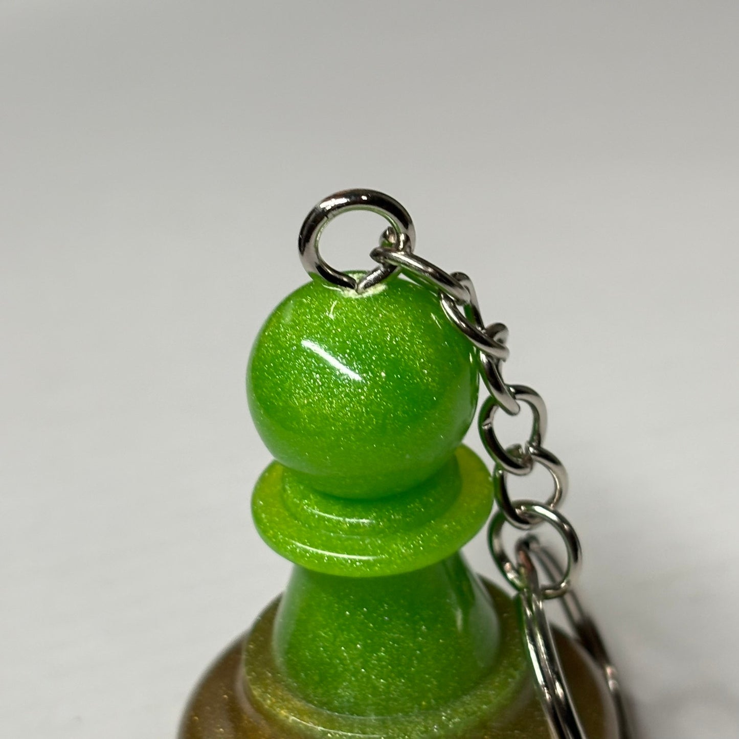Half Colored Pawn - Handmade Resin Keychain - Large Edition