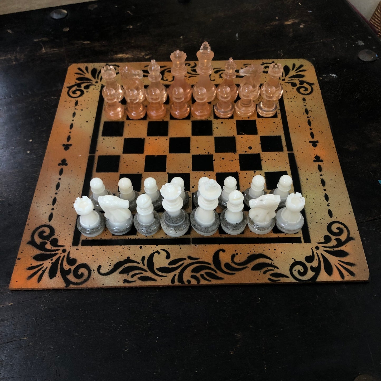 Safari Orange - Painted Chess Set