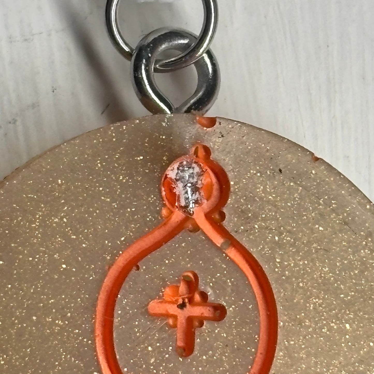 Champagne Cream Bishop - Handmade Resin Chess Necklace