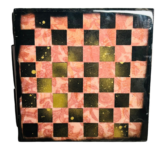 Vintage Mystic Flower - Resin Coated Chess Board