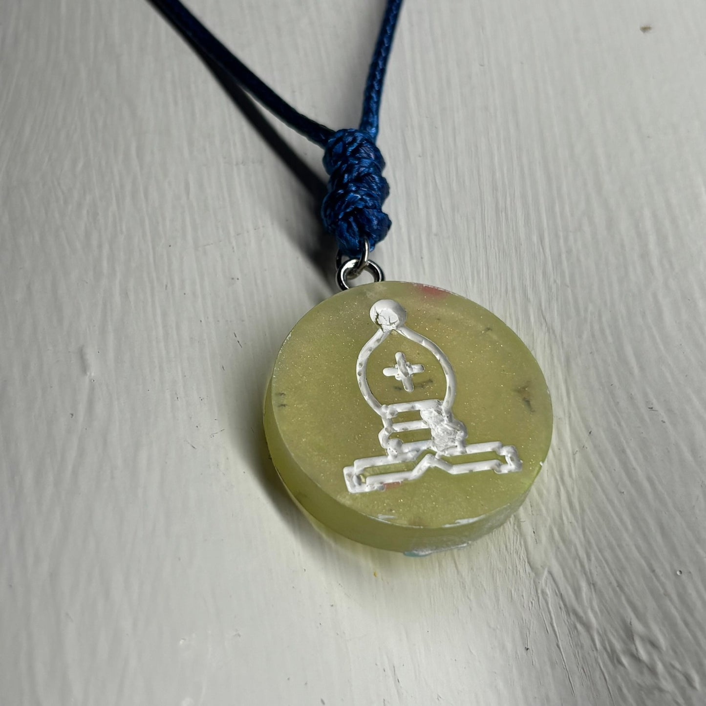 Yellow Bishop - Handmade Resin Chess Necklace