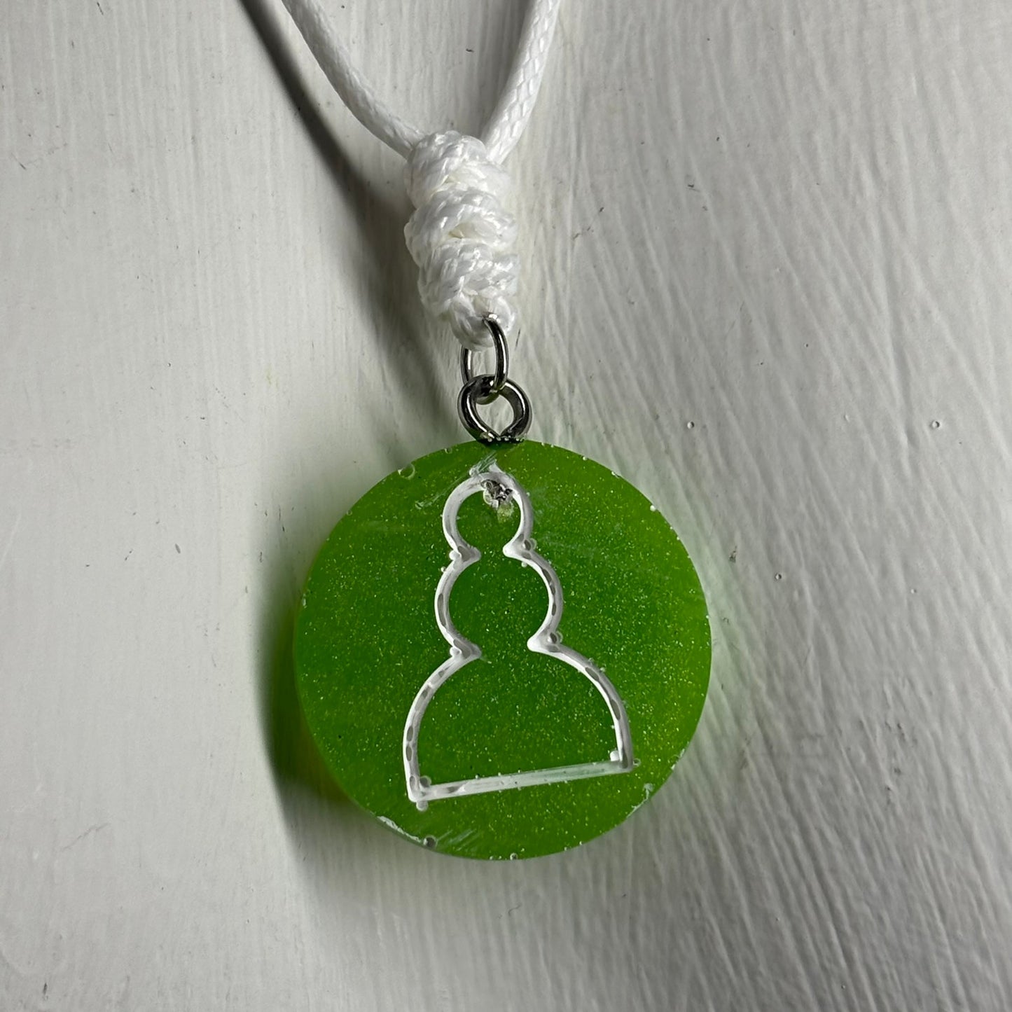 Green Pawn - Handmade Resin Chess Necklace