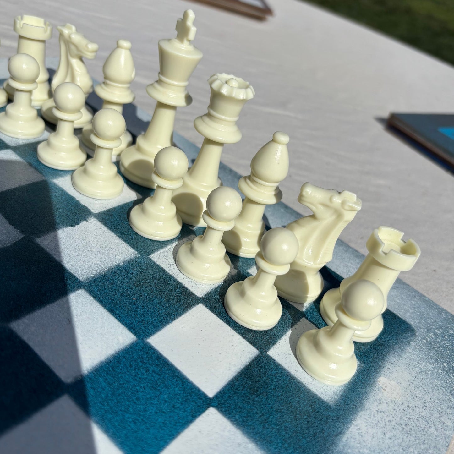 Ice Blue - Painted Chess Set