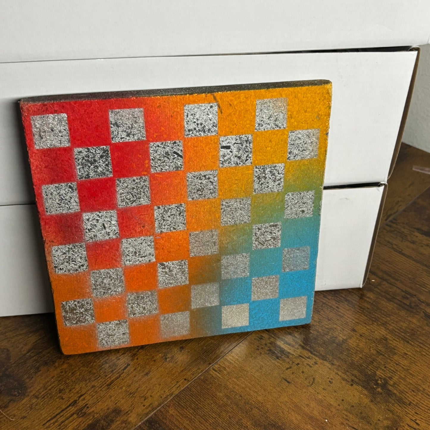 Chrome Color Smudge - Painted Double Sided Chess Board